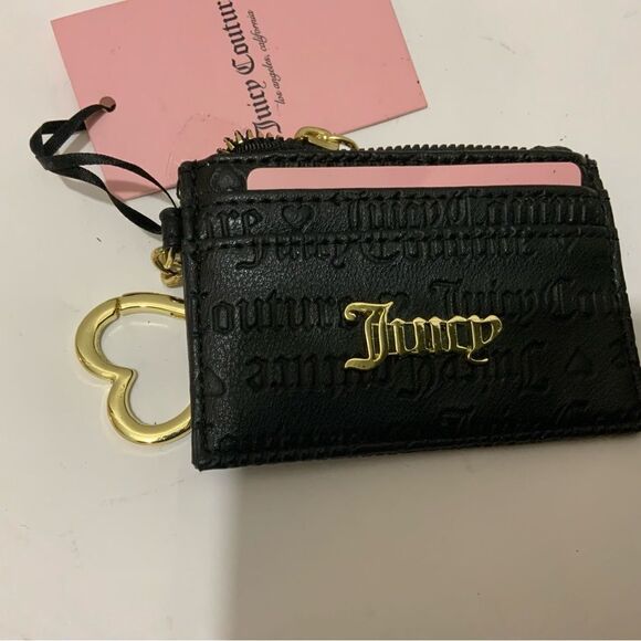 Juicy Couture Black Heart and Soul Forget Me Not Wristlet Purse NWT - Picture 5 of 9